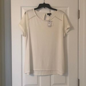 The Limited white lace sleeve top